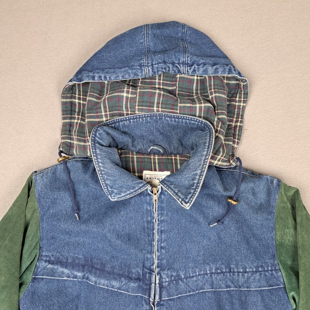 Vintage Arizona Jeans Denim Jacket Mens Medium Suede Blanket Lined Limited Heavy - Picture 2 of 15